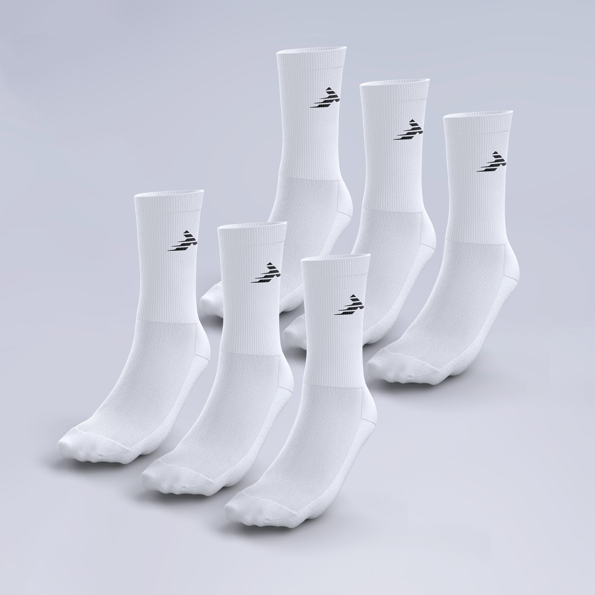 6 Pack Crew Socks White