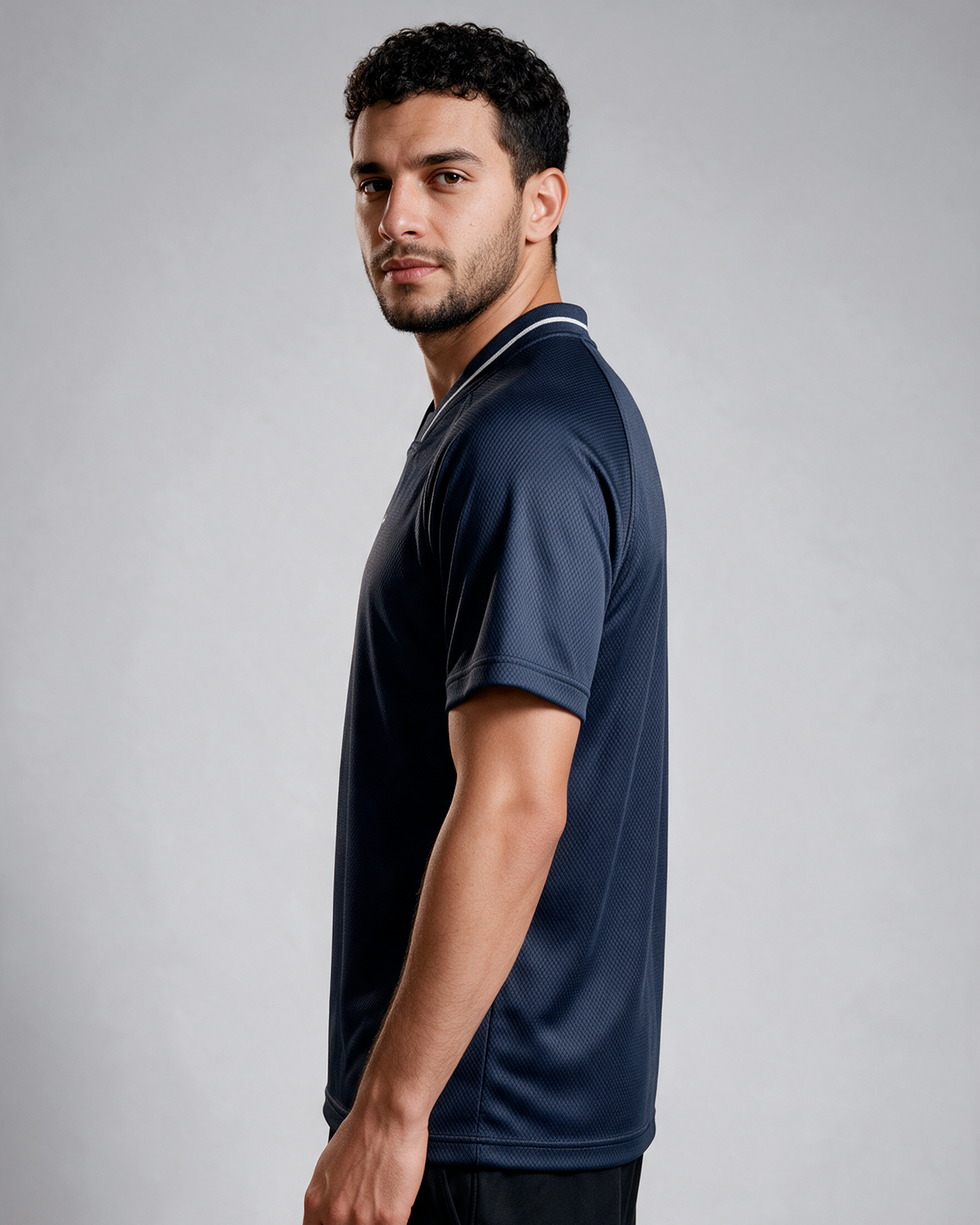 Men's Short Sleeve Collar Jersey - Navy