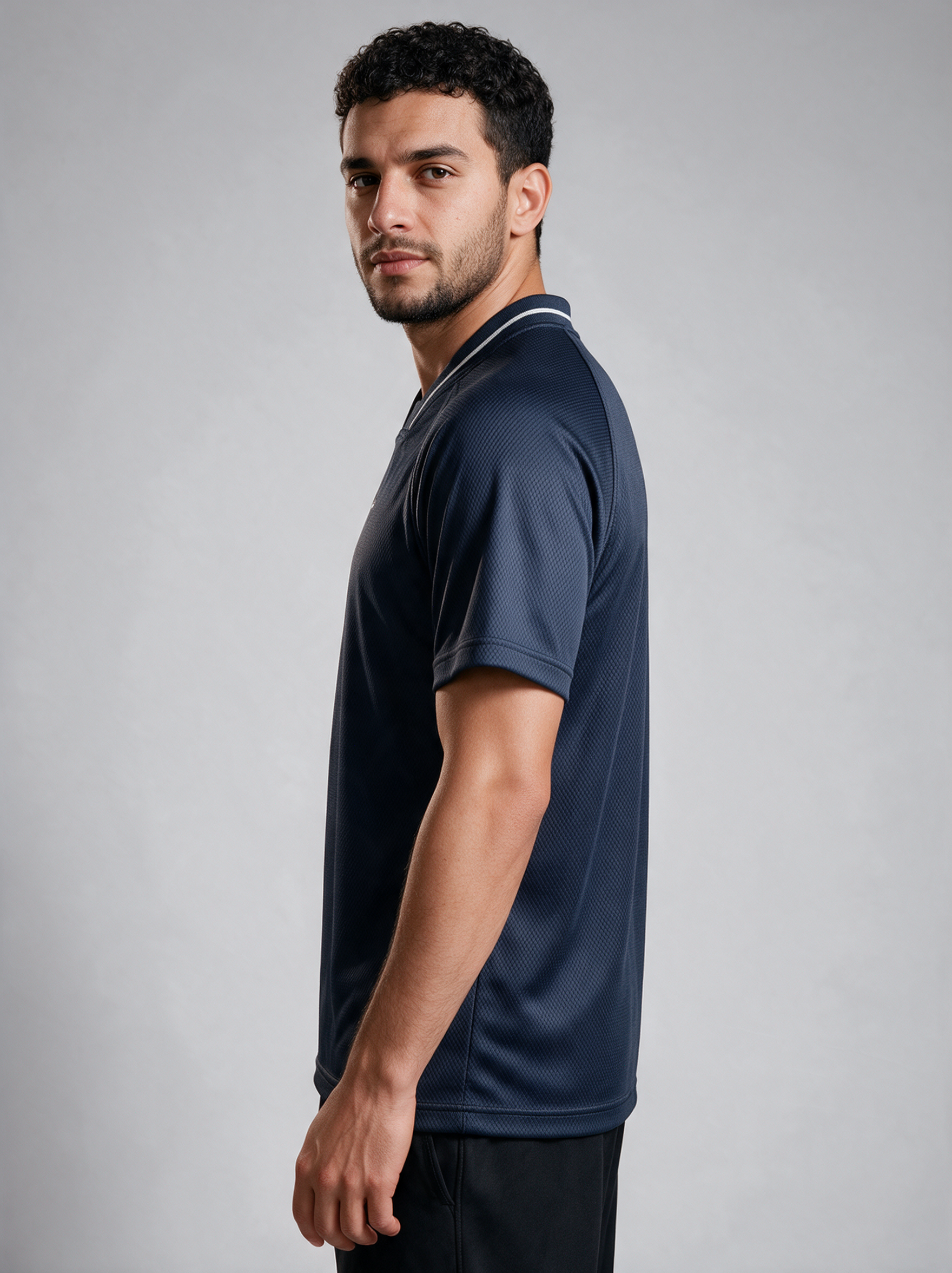 Men's Short Sleeve Collar Jersey - Navy