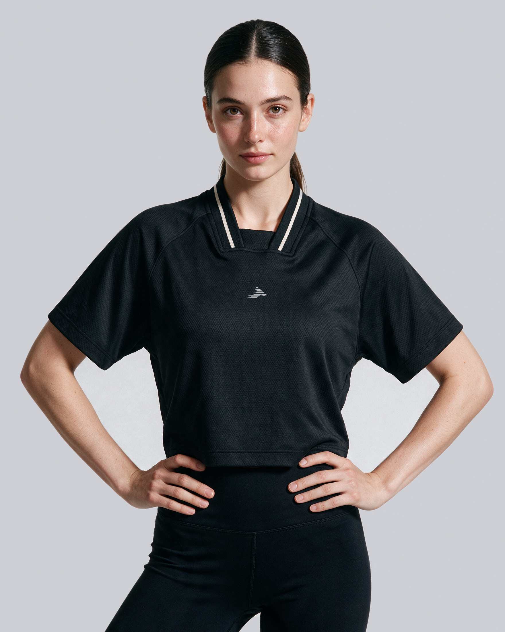 Women's Short Sleeve Crop Top - Black