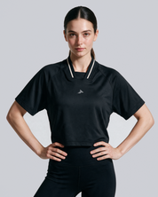Women's Short Sleeve Crop Top - Black