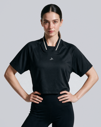 Women's Short Sleeve Crop Top - Black