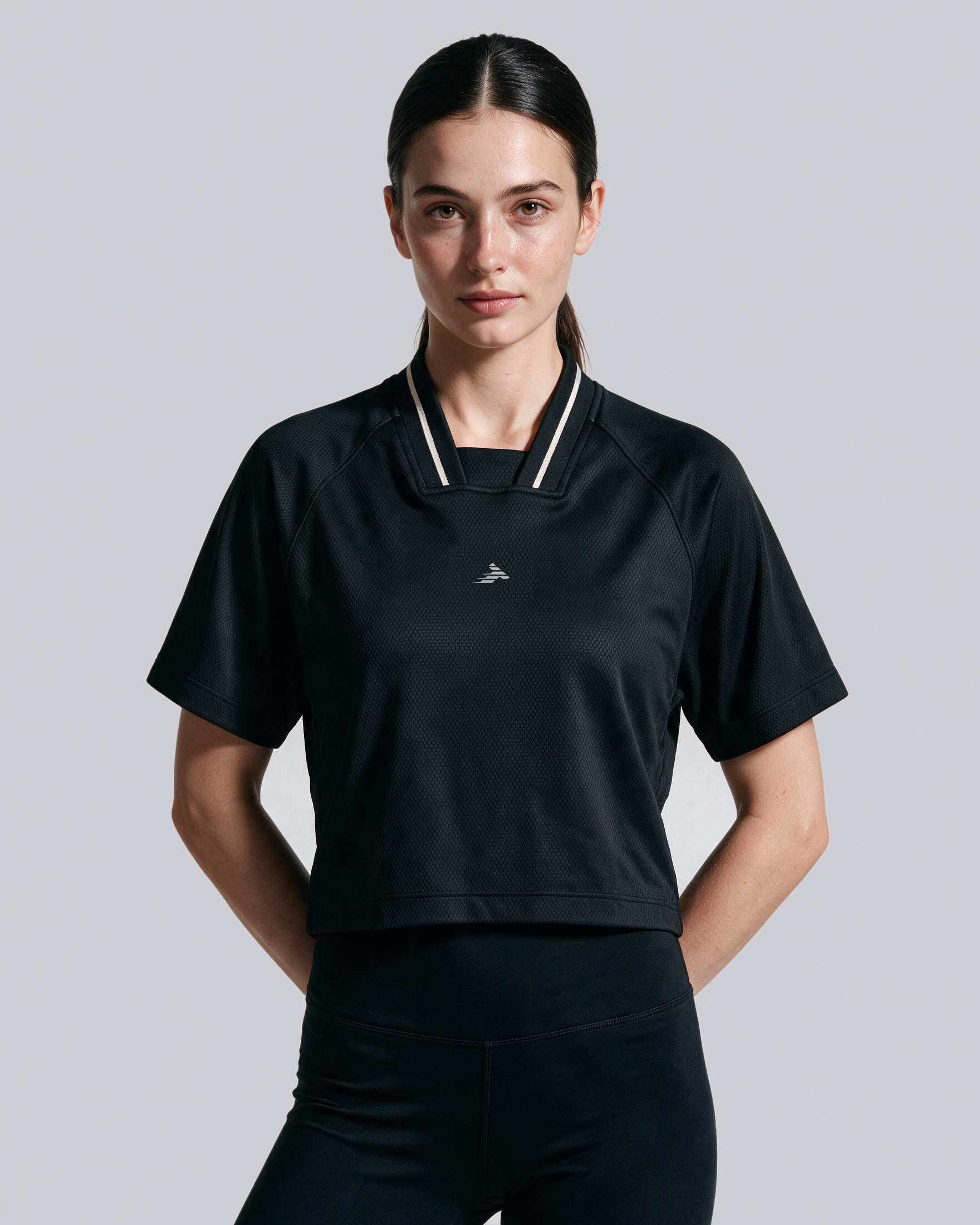 Women's Short Sleeve Crop Top - Black