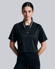 Women's Short Sleeve Crop Top - Black