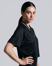 Women's Short Sleeve Crop Top - Black