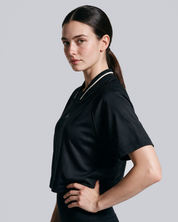 Women's Short Sleeve Crop Top - Black