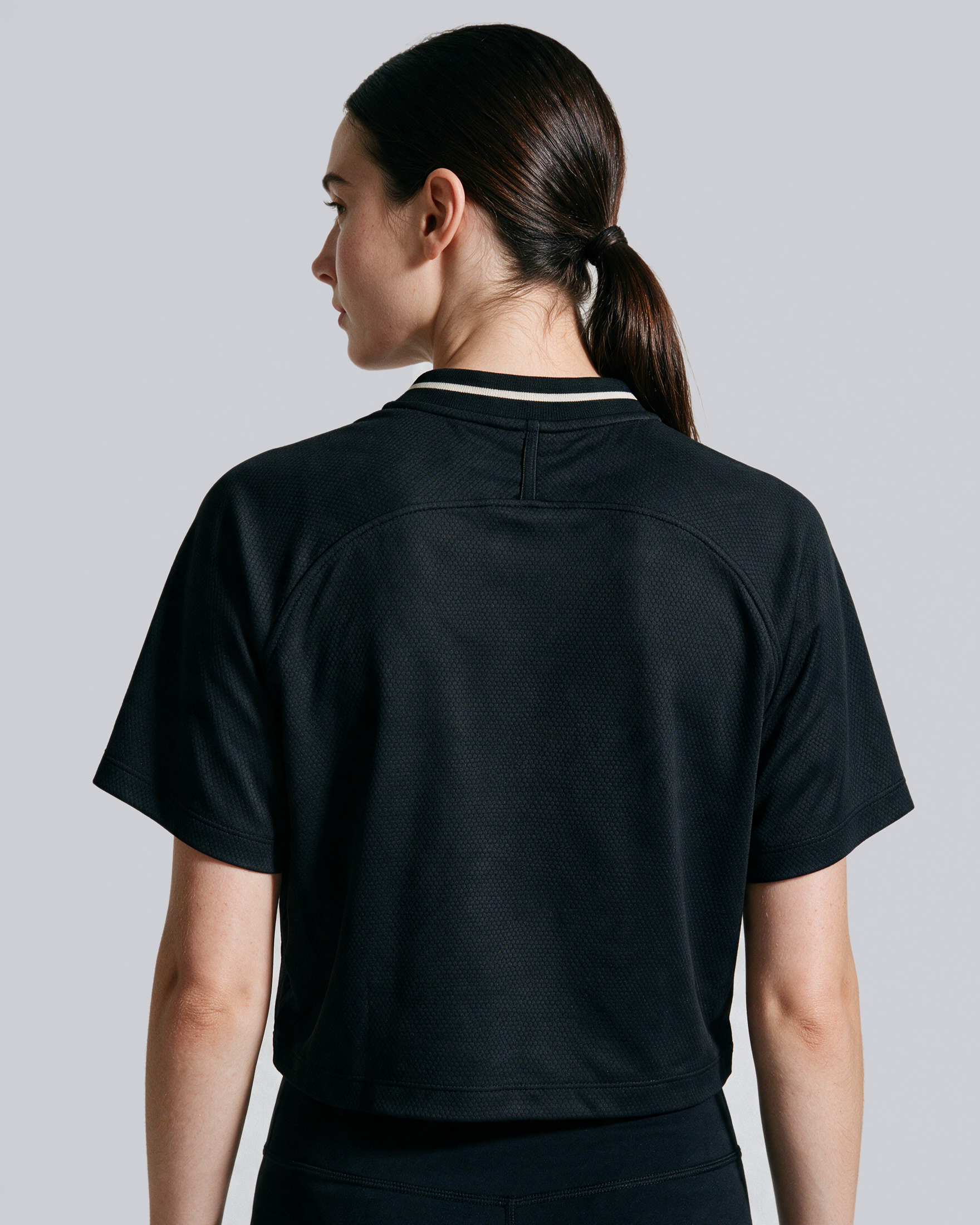 Women's Short Sleeve Crop Top - Black