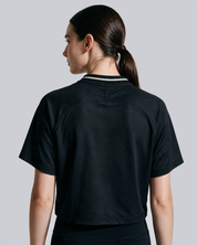 Women's Short Sleeve Crop Top - Black