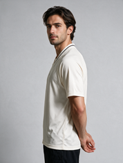 Men's Short Sleeve Collar Jersey - Off White