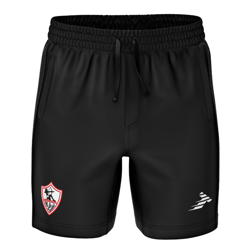 Zamalek Black Leisure Cotton Shorts