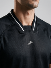 Men's Short Sleeve Collar Jersey - Black