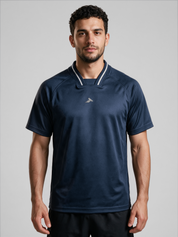 Men's Short Sleeve Collar Jersey - Navy