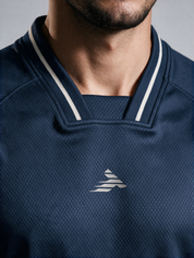 Men's Short Sleeve Collar Jersey - Navy