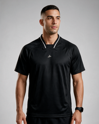 Men's Short Sleeve Collar Jersey - Black