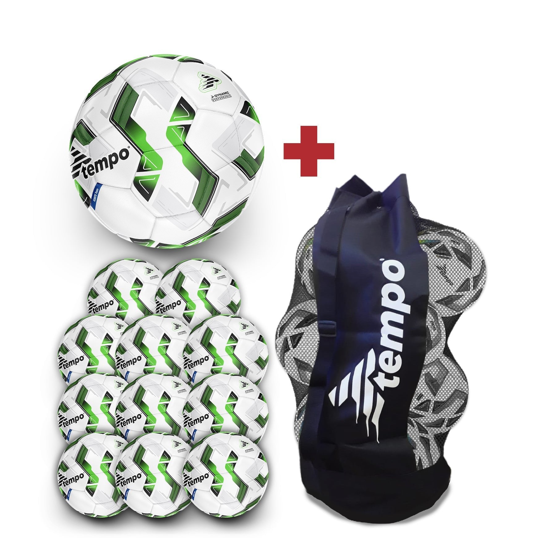 12x IGNITE Team White/Green Size 5 Bundle