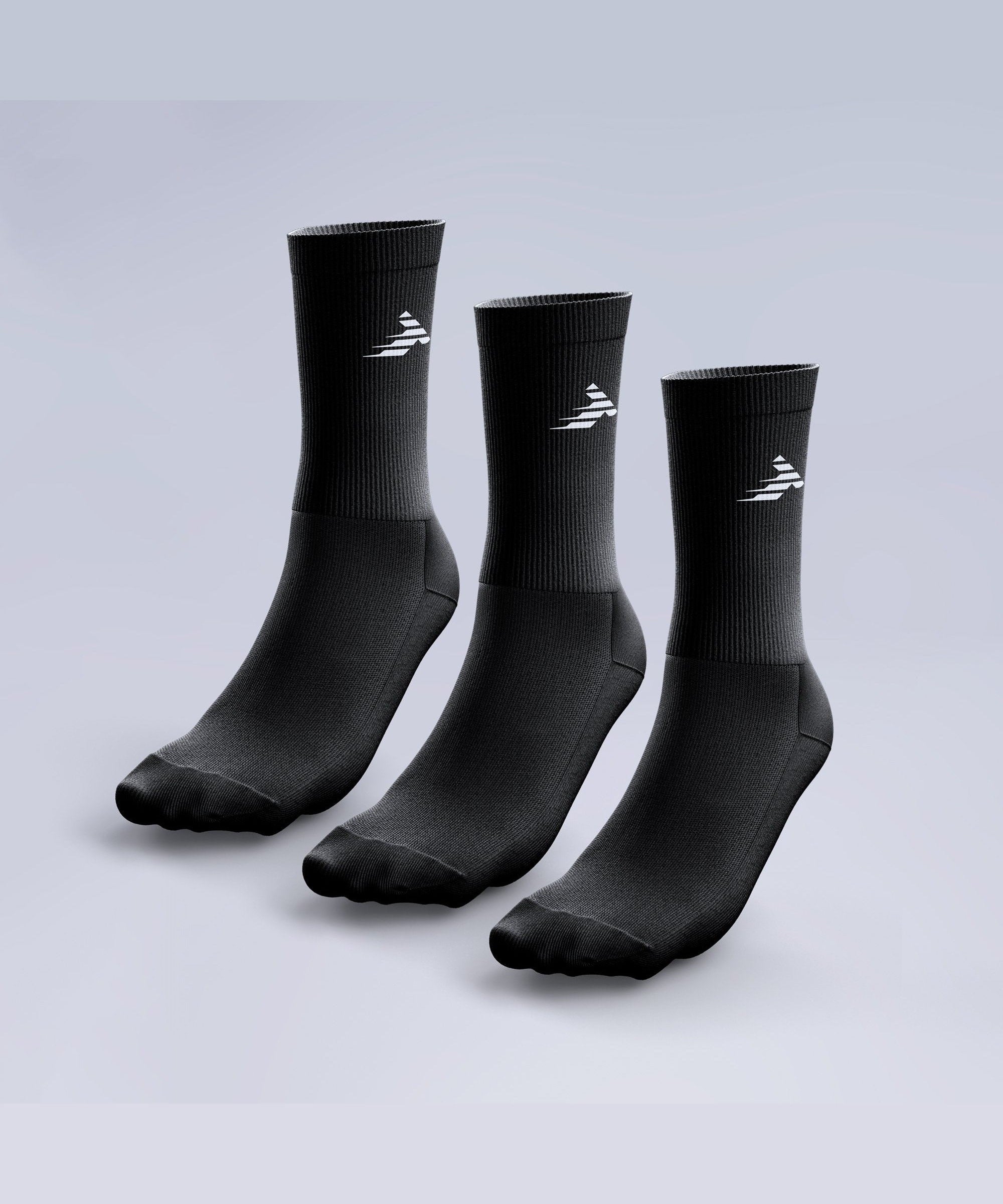 3 Pack Crew Socks Black