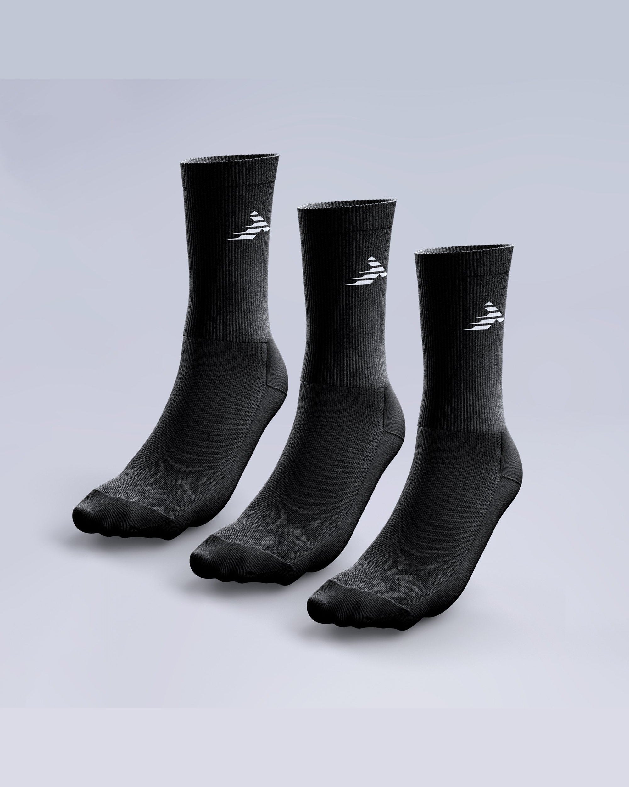 3 Pack Crew Socks Black