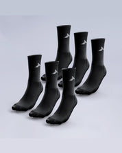 6 Pack Crew Socks Black