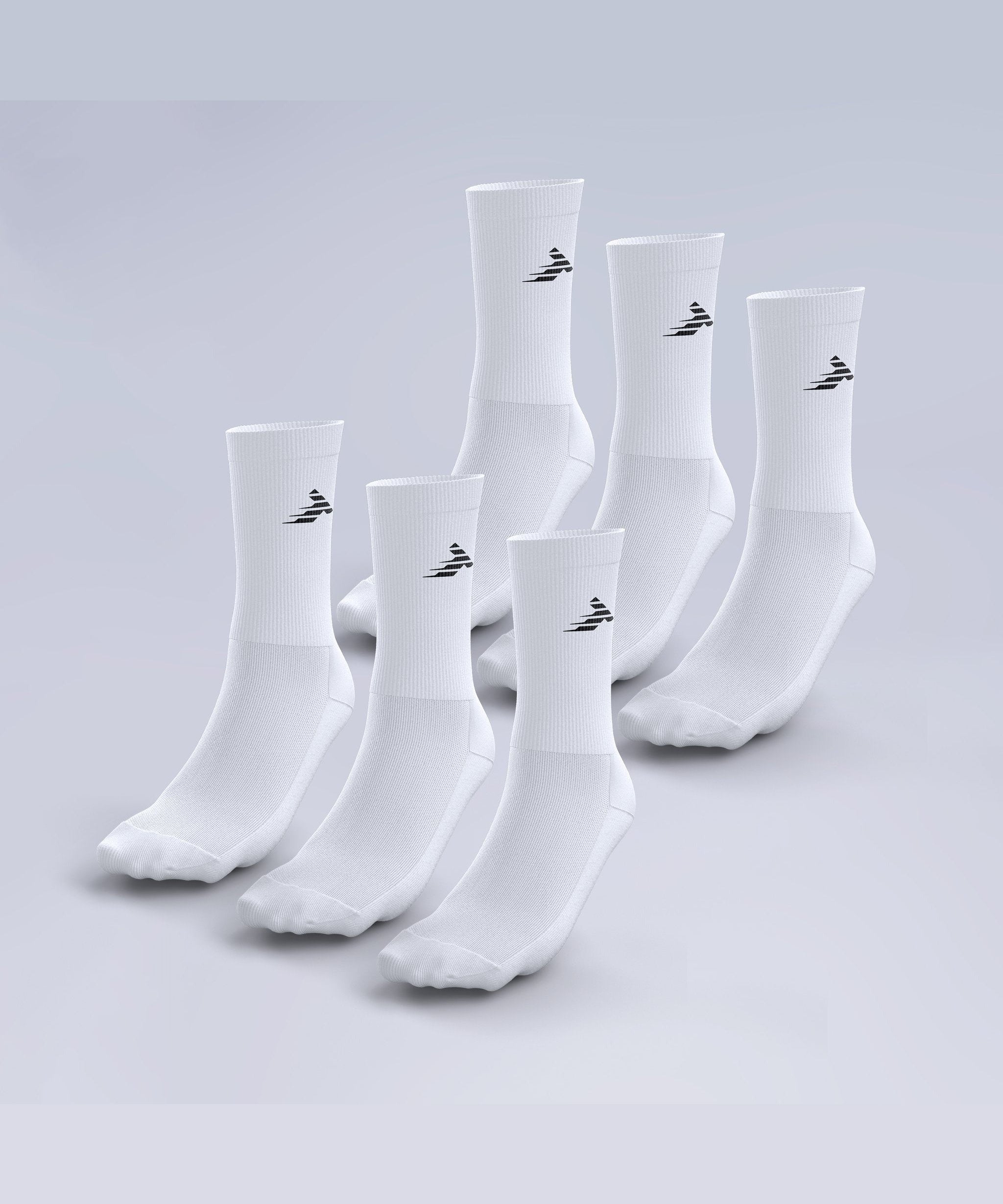 6 Pack Crew Socks White
