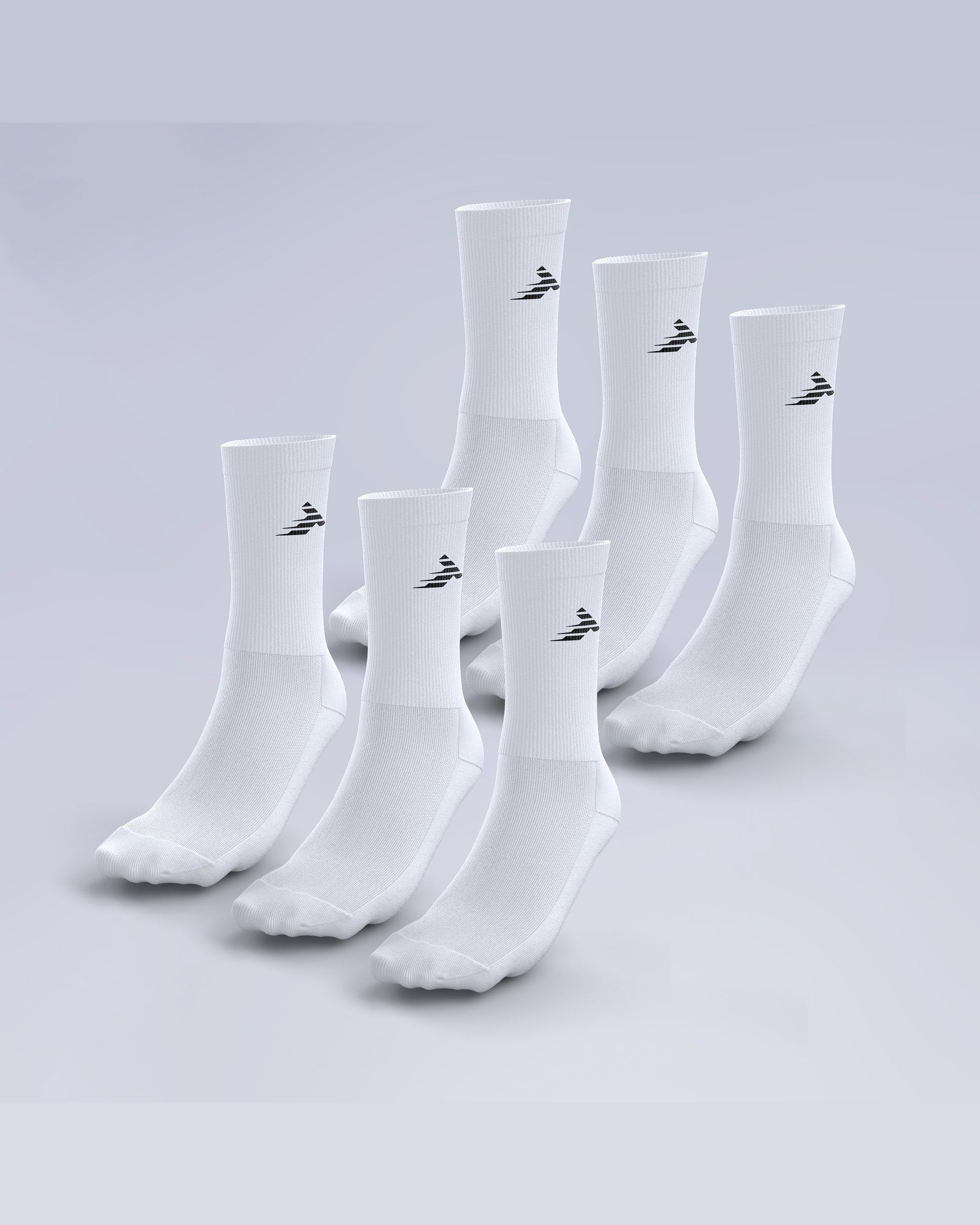6 Pack Crew Socks White