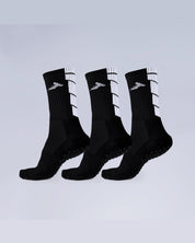 The Core 3 Pack Grip Socks Black