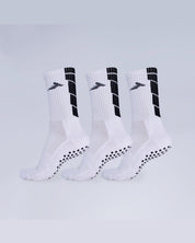 The Core 3 Pack Grip Socks White
