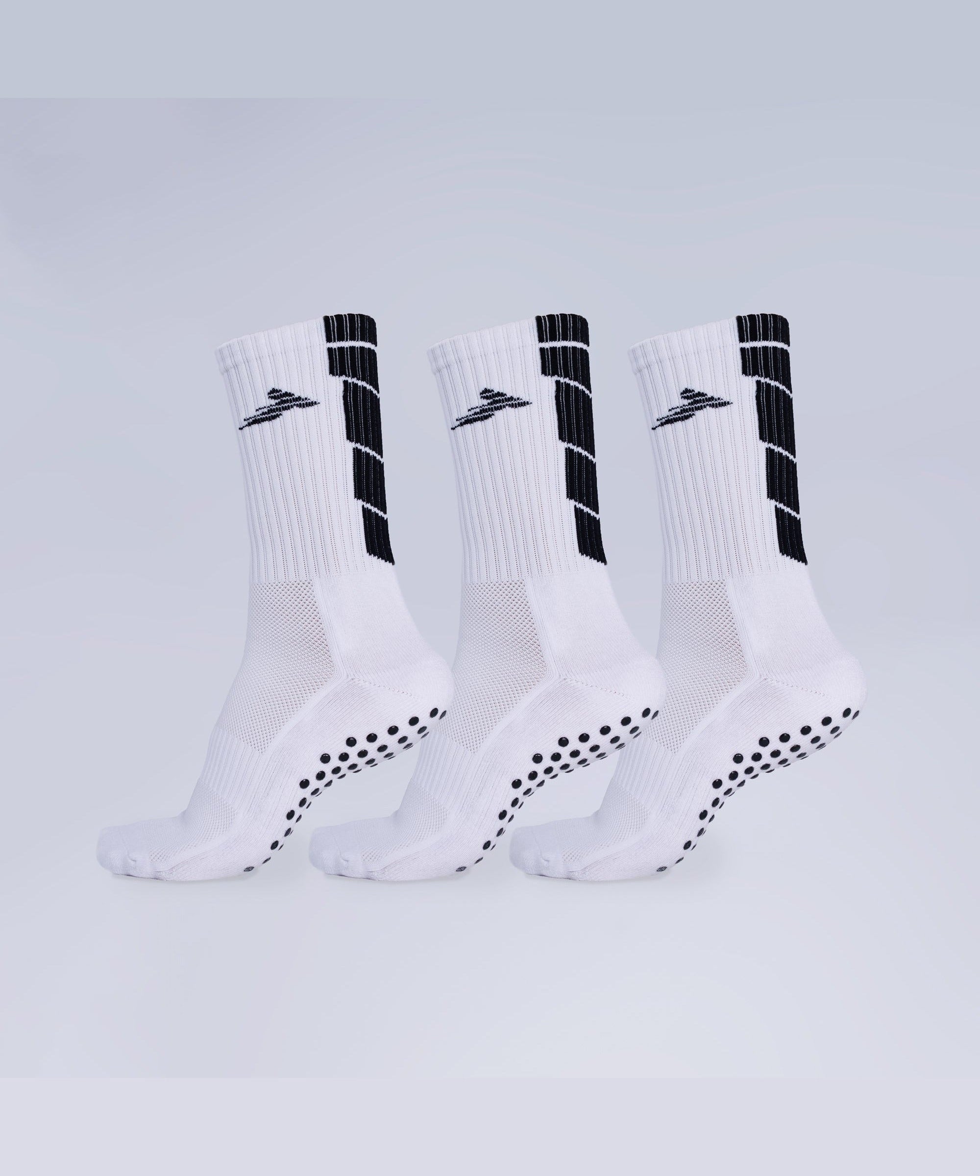 The Core 3 Pack Grip Socks White