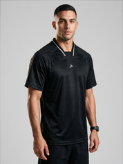 Men's Short Sleeve Collar Jersey - Black