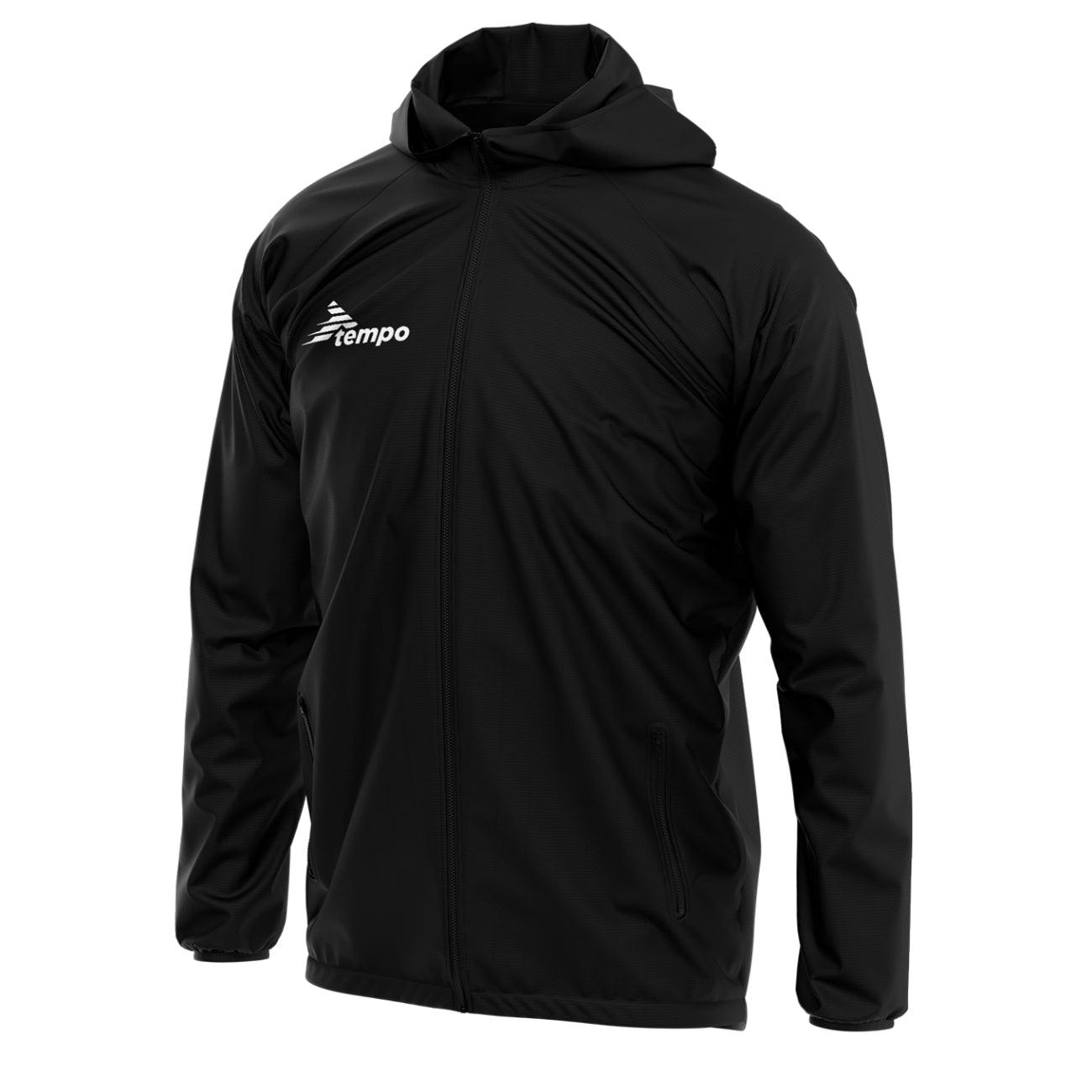 ESSENTIALS Waterproof Jacket Black - Tempo Sport